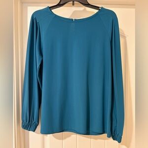 Halogen Teal Long Sleeve Blouse